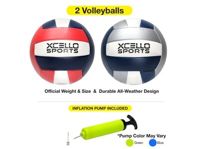 Xcello Sports Volleyballs, Assorted Colors, 2/Pack (XS-VB-2-ASST-2)