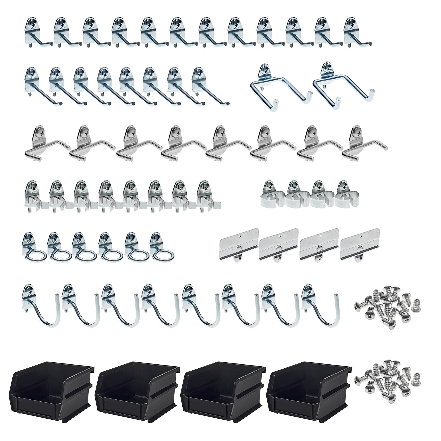 Triton Products DuraHook Kit, 60 Assorted Pegboard Hooks and 4 Bins (76964)