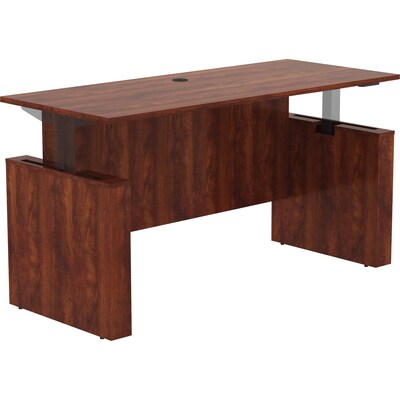 Lorell Essentials Series 72W Electric Adjustable Standing Desk, Cherry (LLR69573)