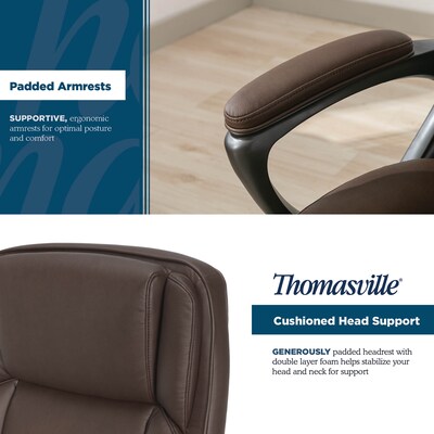 Thomasville Lansing Ergonomic Polyurethane Big & Tall Chair, 400 lb. Capacity, Dark Walnut Brown (52398-DBRN)