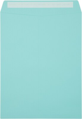 JAM Paper Self Seal Catalog Envelope, 10" x 13", Aqua Blue, 50/Pack (31287539i)