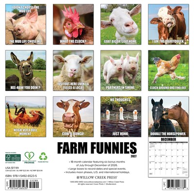2027 Willow Creek Farm Funnies  12 x 12 Monthly Wall Calendar (65235)