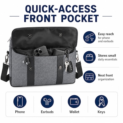 Vangoddy Chrono Canvas Water Resistant Messenger Bag, Gray (MSBLEA134)