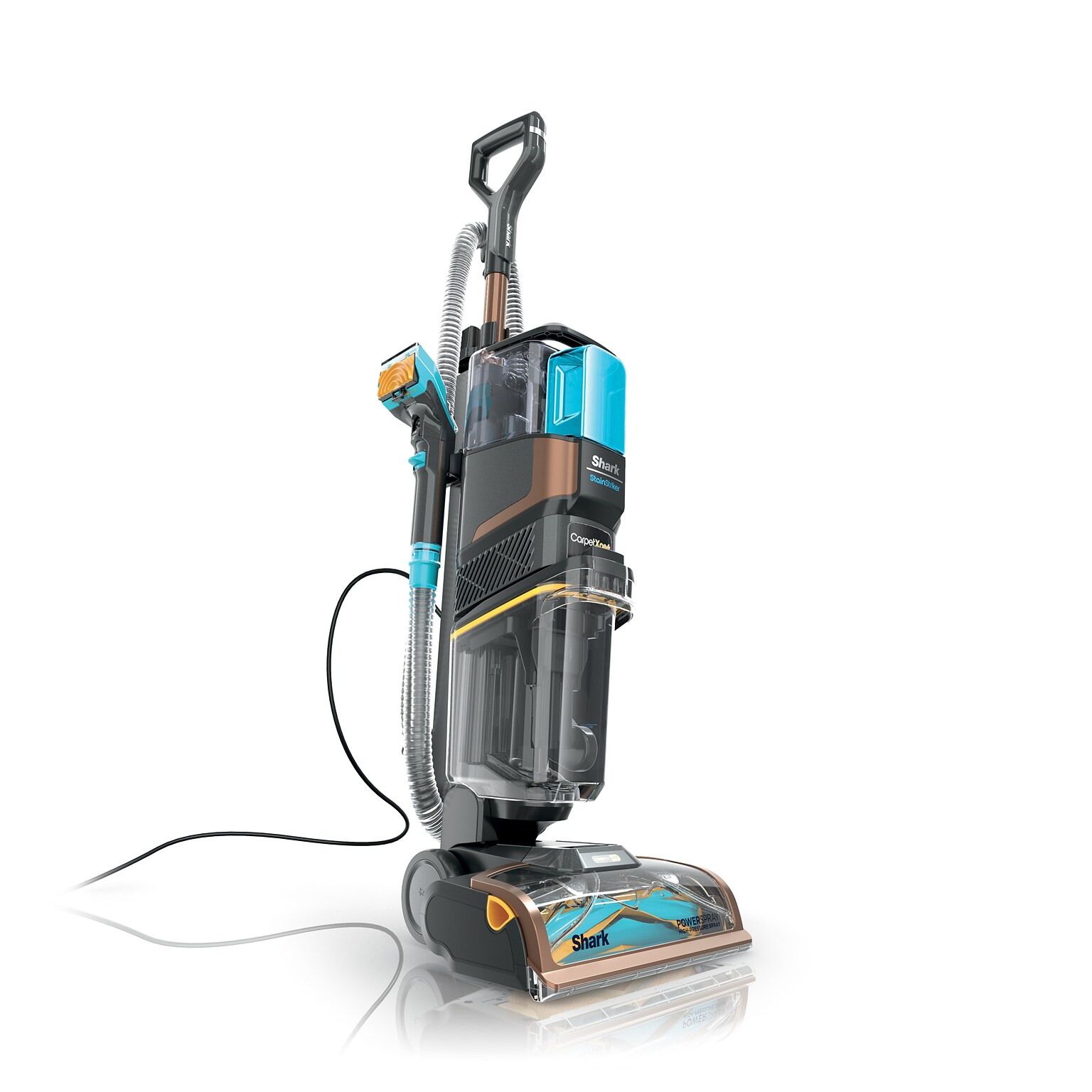 Shark CarpetXpert HairPro Pet with StainStriker Upright Vacuum, Bagless, Gray (EX301)