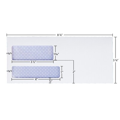 Staples Reveal-N-Seal Security Tinted #9 Double Window Envelopes, 3 7/8" x 8 7/8", White, 500/Box (1017262)