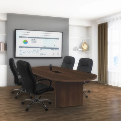 Regency Legacy 6 ft Racetrack Conference Table with Charging Port, Neo Walnut (LCTRT7135NW)