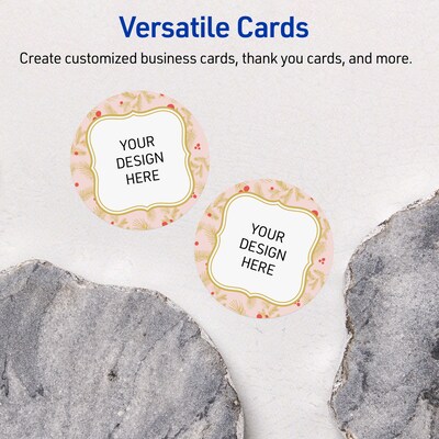 Avery Gold-Pink Berries Matte Blank Card, White, 120/Pack (S00-FGF)