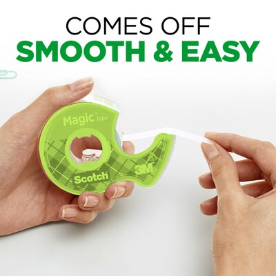 Scotch® Magic™ Tape with Dispenser, 3/4 in x 250 in, Assorted Colors, 12/Pack (102L-COL)