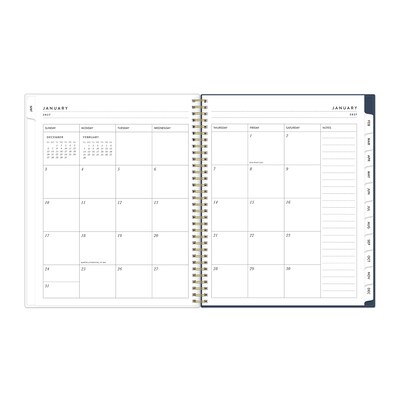 2027 Blue Sky Bespoke Letterpress Cranes In Flight 8.5" x 11" Calendar Year Weekly & Monthly Standard Planner, Plastic Cover
