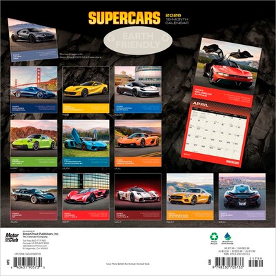 2026 BrownTrout Supercars 12 x 12 Monthly Wall Calendar (9798330705733)