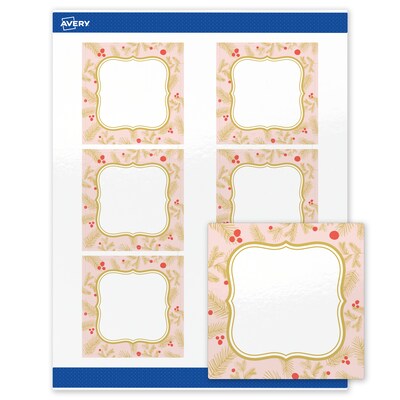 Avery Square Multipurpose Labels, 3 x 3, White, 60/Pack (19479370474)