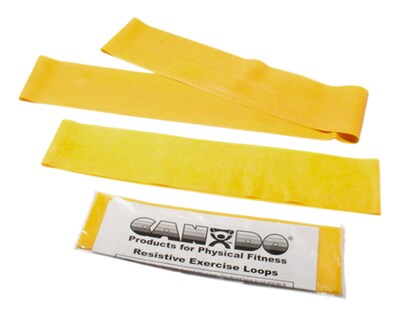 CanDo Band Exercise Loop, Yellow, 3 Piece/Set