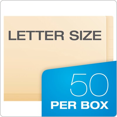 Pendaflex Reinforced Classification Folder, 3/4" Expansion, Letter Size, Manila, 50/Box (13240)