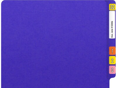 Medical Arts Press Heavy-Duty End Tab File Folder, Straight Cut, Letter-Size, Purple, 40/Box (S-09459-PUR)