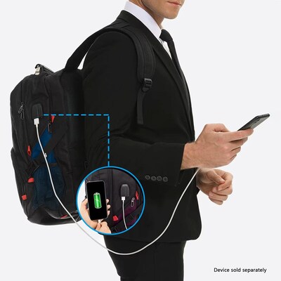 SaharaCase All-in-One Laptop Backpack, Large, Black/Blue (LT00087)