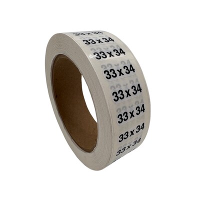 Nahanco 33 x 34 Plastic Size Marker, Clear/Black/White, 250/Roll (DSM-276)