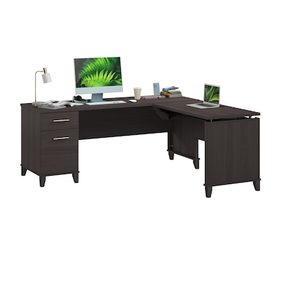 Bush Furniture Somerset 72W 3 Position Sit to Stand L Shaped Desk, Storm Gray (SET014SG)
