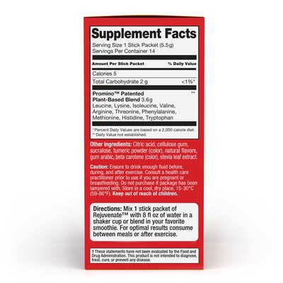 Rejuvenate Muscle Activator Drink Mix Sticks, Single Serving Protein Powder Packets to Go - Citrus Blast, 14 Count