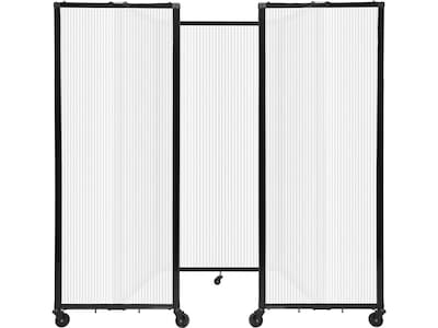 Versare The Room Divider 360 Freestanding Folding Portable Partition, 72H x 102W, Opal Fluted Poly