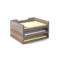 Bindertek Stacking Wood Desk Organizers, 3 Letter Tray Kit (WK4-DR)