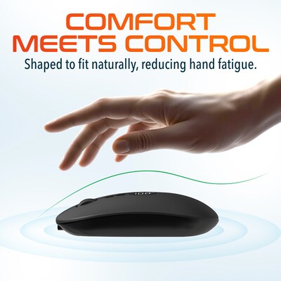 Delton S16 Wireless Ambidextrous Optical Mouse, Black (DMS16-WR)