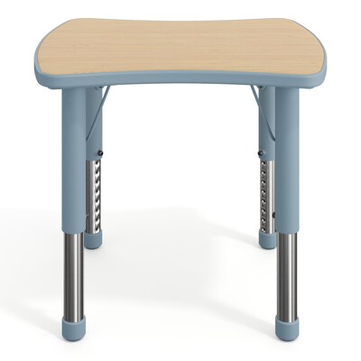 Flash Furniture Wren Rectangular Activity Table, 21.75" x 26.5", Height Adjustable, Natural Woodgrain/Dusty Blue (YU98RECTBDTB)