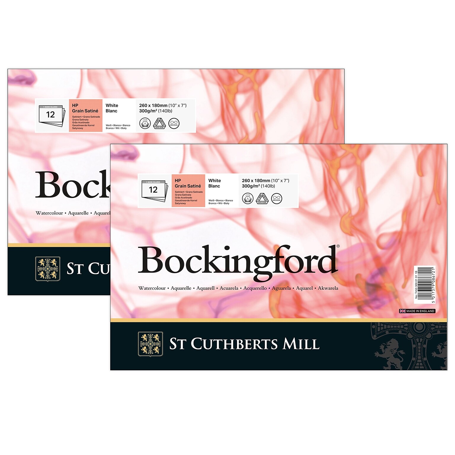 St Cuthberts Mill Bockingford 10 x 7 Watercolor Sketch Pad, 12 Sheets/Pad, 2/Bundle (STCT45330001011B-2)
