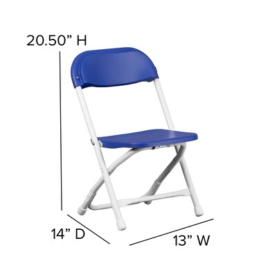Flash Furniture Plastic Kids Folding Chair, Blue, 2 Pieces (2YKIDBL)