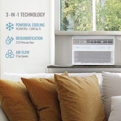 Keystone Energy Star 230-Volt 18,000 BTU Window Air Conditioner with Remote, White (KSTAW182WA)