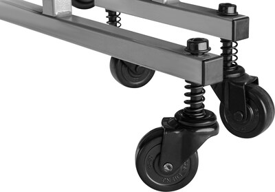 National Public Seating Robo Series 3-Panel Folding Mobile Room Divider, 72"H x 72"W, Clear Acrylic (RDG6-3CA)