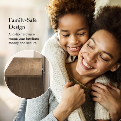 Bush Furniture Salinas 5-Shelf 63"H Bookcase, Ash Brown (SAB132ABR-03)