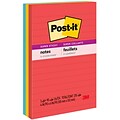 Post-it Super Sticky Notes, 4 x 6, Playful Primaries Collection, Lined, 90 Sheet/Pad, 3 Pads/Pack