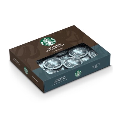 Nespresso Starbucks Espresso Coffee Nespresso Professional Capsules, Espresso Roast, 50/Box (2906.84)