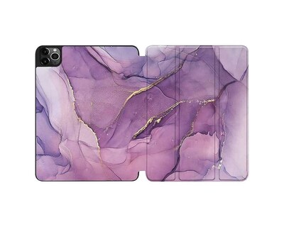 SaharaCase Marble Series Folio Case for Apple iPad Pro 12.9" (4th, 5th, and 6th Gen 2020-2022), Purple (TB00032)