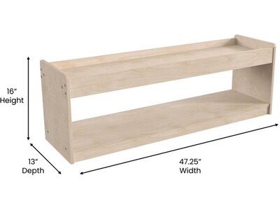 Flash Furniture Bright Beginnings Display Shelf Unit, 16"H x 47.25"W x 13"D, Brown (MK-KE24572-GG)