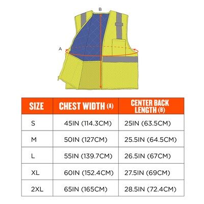 Chill-Its 6668 High Visibility Safety Cooling Vest, ANSI Class R2, Lime, Small (12712)