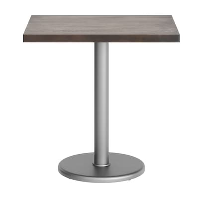 Flash Furniture Bennett Wooden Commercial Indoor Table, 30" x 24", Dark Brown Top/Silver Base (GSF2430DBTR18S)