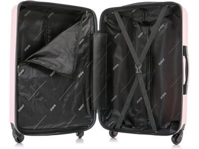 DUKAP Discovery 24" Hardside Suitcase, 4-Wheeled Spinner, TSA Checkpoint Friendly, Pink (DKDIS00M-PNK)