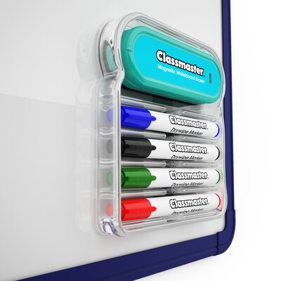 Classmaster Magnetic Dry Erase Organizer with Magnetic Eraser & 4 Markers (EPTMPHK)