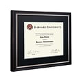Excello Global Products 11 x 14 Composite Wood Photo/Document Frame, Black/Silver/Red (EGP-HD-0383