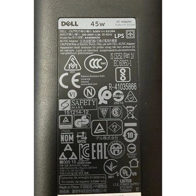 Dell 45W AC Adapter for Inspiron Laptops, Black (P07C8)