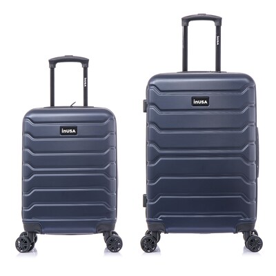 InUSA Trend 2-Piece Hardside Spinner Luggage Set, TSA Checkpoint Friendly, Blue (IUTRE0SM-BLU)