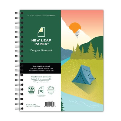Roaring Spring New Leaf 1-Subject Notebooks, 9" x 11", College Ruled, 70 Sheets, Multicolor, 12/Carton (10843CS)
