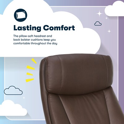 Serta Torrington Ergonomic Polyurethane Big & Tall Chair, 400 lb. Capacity, Dark Walnut Brown (52399-DBRN)