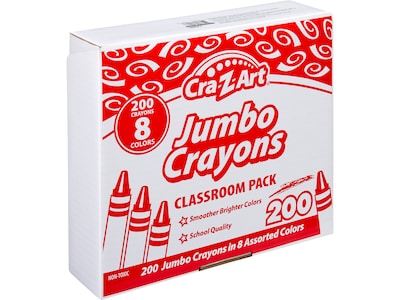 Cra-Z-Art Jumbo Crayons, Assorted Colors, 200/Pack (74006-1)