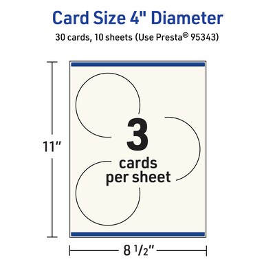 Avery Matte General Use Blank Cards, Ivory, 30/Pack (95343)