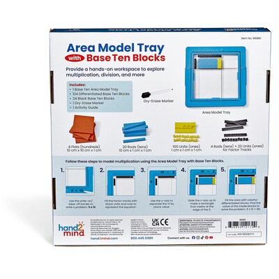 hand2mind Area Model Tray with Base Ten Blocks (96980)