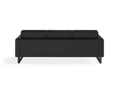 Safco Mirella 77 Vinyl Lounge Sofa, Black (1730MRL2BLKBL)