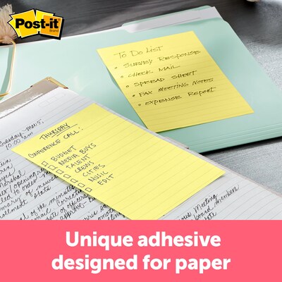 Post-it® Notes, 4 x 6, Canary Yellow, Lined, 100 Sheets/Pad, 12 Pads/Pack (660)