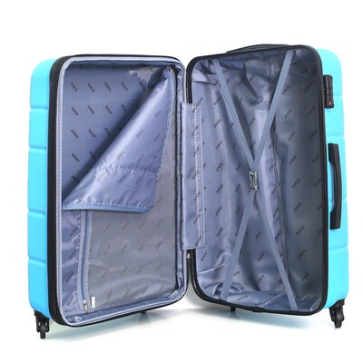 DUKAP Rodez 24" Hardside Suitcase, 4-Wheeled Spinner, TSA Checkpoint Friendly, Light Blue (DKROD00M-LBL)
